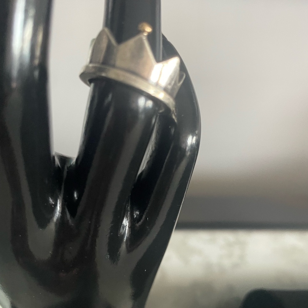 Sterling Silver and 14K Gold Crown Design Ring